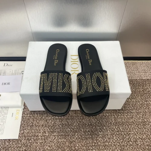 Dior Leather Studded Slides