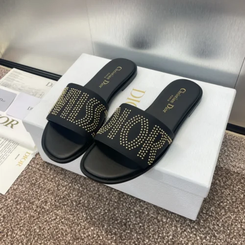 Dior Leather Studded Slides