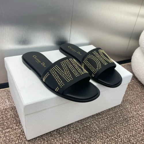 Dior Leather Studded Slides