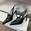 Dior Lambskin Pointed-Toe Slingback Heeled Sandals