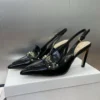 Dior Lambskin Pointed-Toe Slingback Heeled Sandals