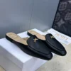 Dior Leather Square-Toe Bow-Detail Mules