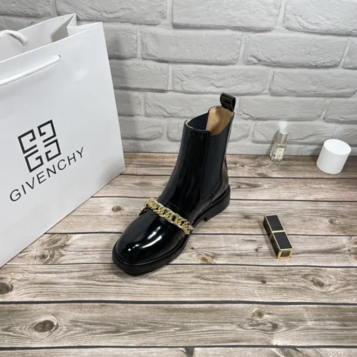 Givenchy Leather Chain-Detail Ankle Boots