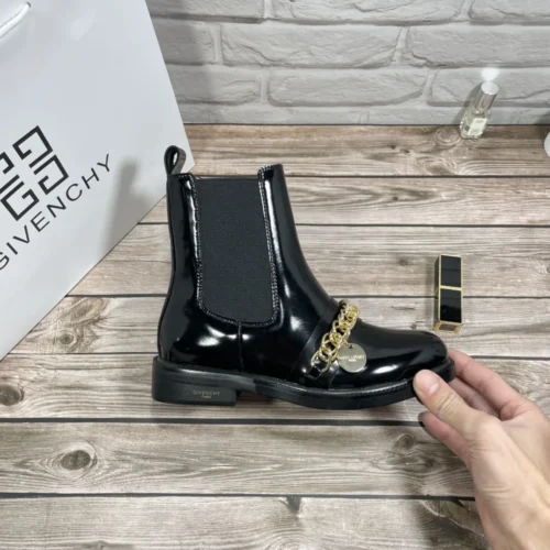 Givenchy Leather Chain-Detail Ankle Boots