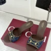 Gucci Lambskin Studded Slides