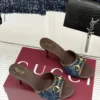 Gucci Lambskin Studded Slides