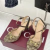 Gucci Lambskin Peep-Toe Heeled Sandals