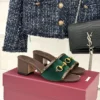 Gucci Lambskin Studded Slides