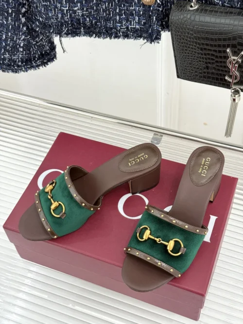 Gucci Lambskin Studded Slides