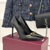 Gucci Lambskin Pointed-Toe Heeled Sandals