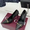 Gucci Lambskin Pointed-Toe Heeled Sandals