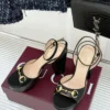 Gucci Lambskin Peep-Toe Heeled Sandals