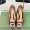 Gucci Lambskin Pointed-Toe Crystal-Embellished Pumps