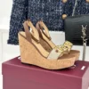 Gucci Lambskin Wedge Sandals