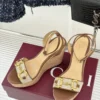 Gucci Lambskin Wedge Sandals