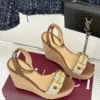 Gucci Lambskin Wedge Sandals