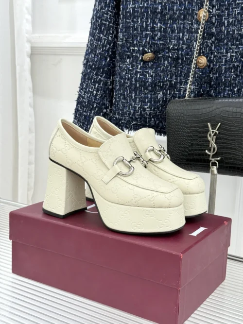 Gucci Lambskin Platform Loafers