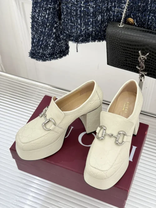 Gucci Lambskin Platform Loafers