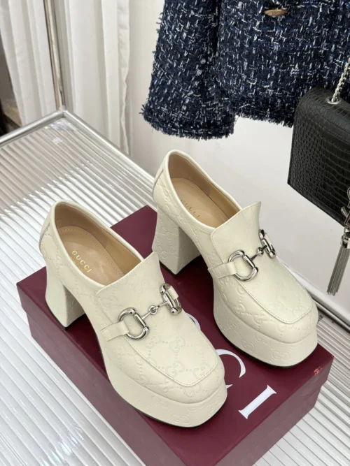 Gucci Lambskin Platform Loafers