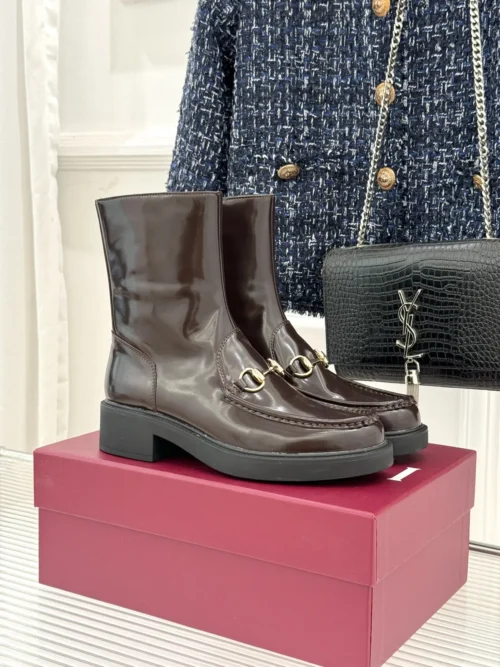 Gucci Lambskin Platform Ankle Boots