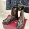 Gucci Lambskin Platform Ankle Boots