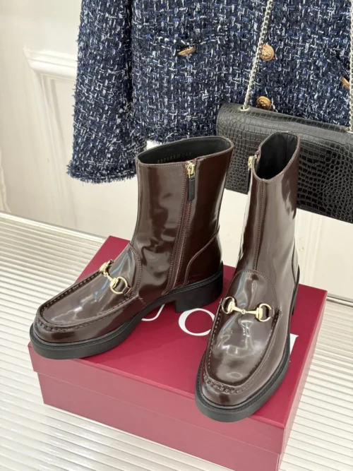 Gucci Lambskin Platform Ankle Boots