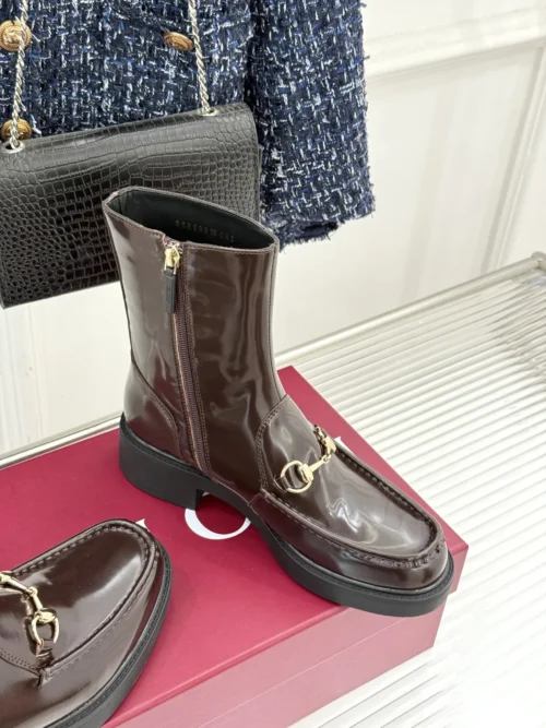 Gucci Lambskin Platform Ankle Boots