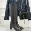 Gucci Lambskin Square-Toe Boots