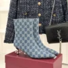 Gucci Lambskin Pointed-Toe Ankle Boots