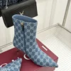 Gucci Lambskin Pointed-Toe Ankle Boots