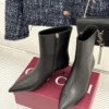 Gucci Lambskin Pointed-Toe Ankle Boots