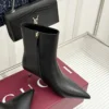 Gucci Lambskin Pointed-Toe Ankle Boots