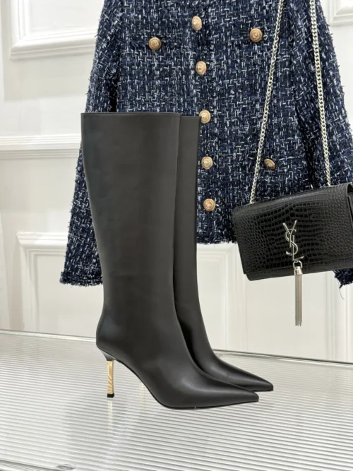 Gucci Lambskin Pointed-Toe Knee-High Boots