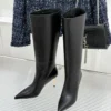 Gucci Lambskin Pointed-Toe Knee-High Boots