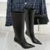 Gucci Lambskin Pointed-Toe Knee-High Boots