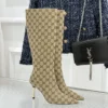 Gucci Lambskin Pointed-Toe Knee-High Boots