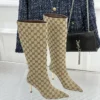 Gucci Lambskin Pointed-Toe Knee-High Boots