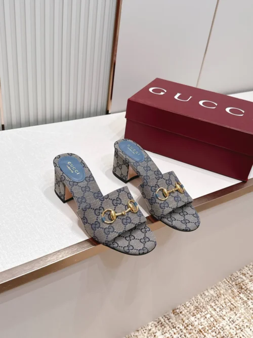 Gucci Denim Buckle Slides