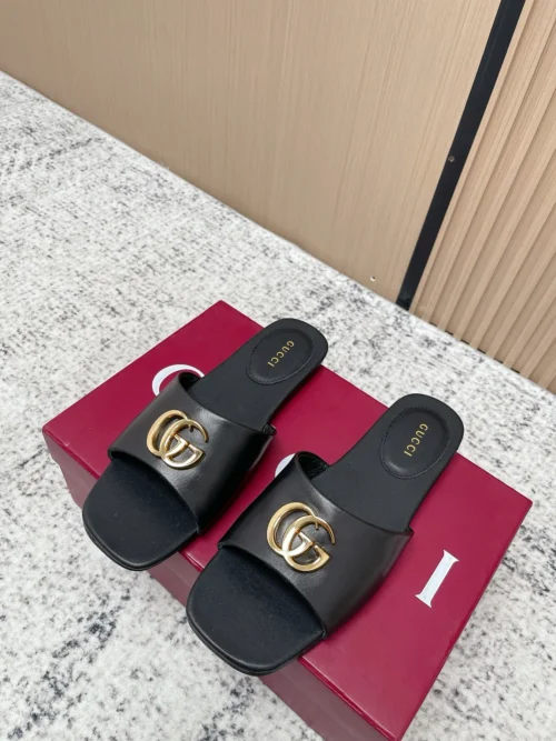 Gucci Lambskin Buckle Slides