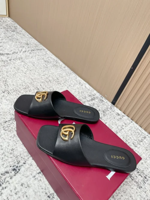 Gucci Lambskin Buckle Slides