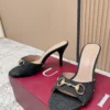 Gucci Patent Leather Peep-Toe Slides