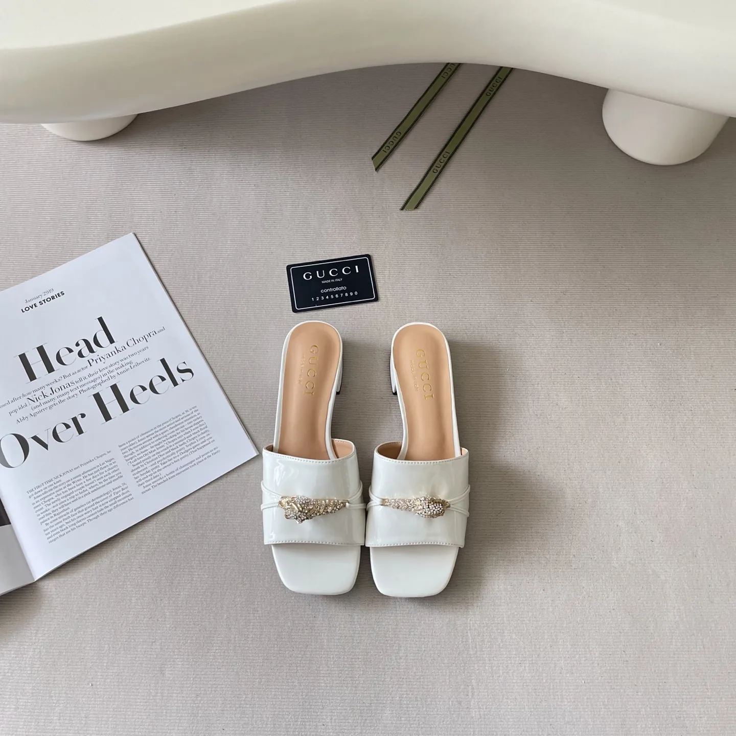 SHGUCCI0112-01 Gucci Crystal-Embellished Slides