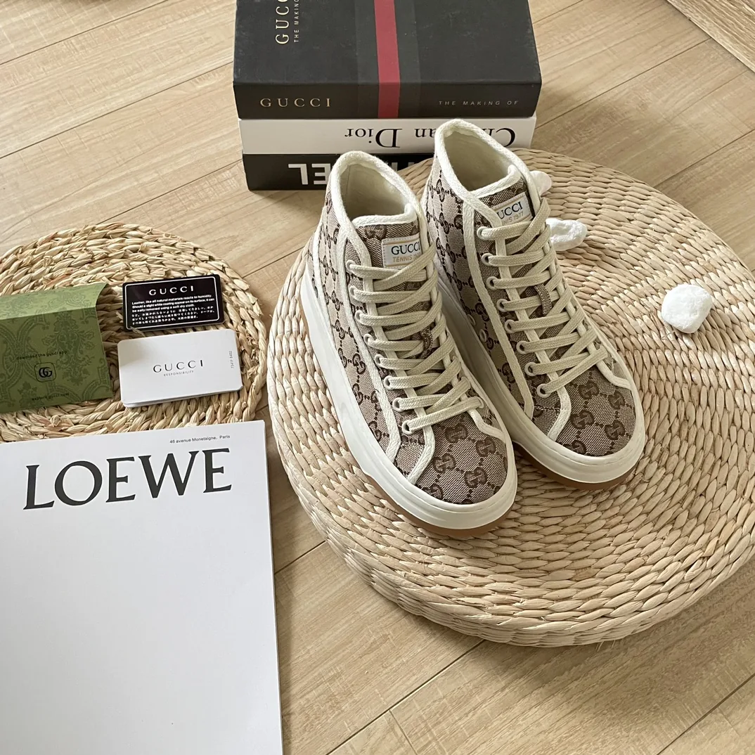 SHGUCCI0117-01 Gucci Canvas Platform Canvas Sneakers