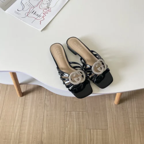 Gucci Crystal-Embellished Slides