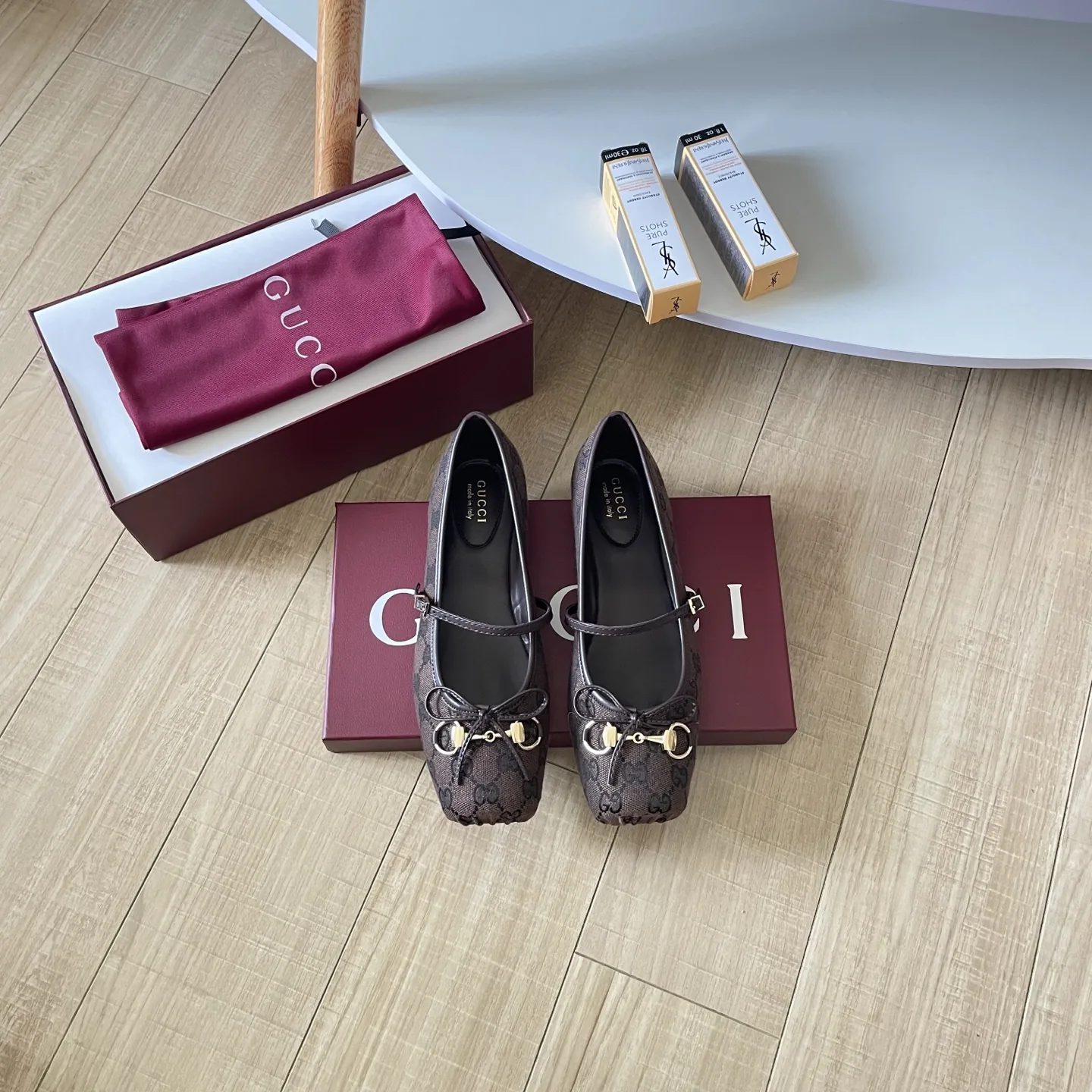 SHGUCCI0129-01 Gucci Bow-Detail Ballet Flats