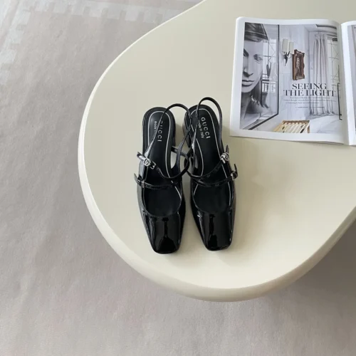 Gucci Square-Toe Heeled Sandals