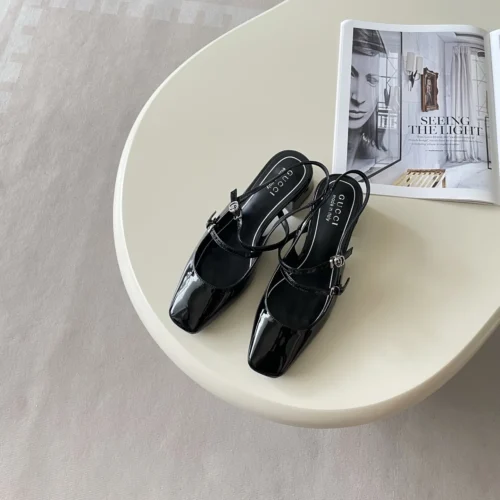 Gucci Square-Toe Heeled Sandals