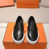 Hermes Denim Lace-Up Platform Loafers