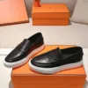 Hermes Denim Lace-Up Platform Loafers