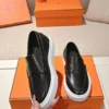 Hermes Denim Lace-Up Platform Loafers